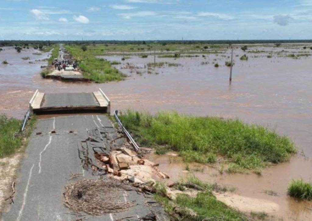 Flood-damaged road infrastructure in Southern Africa